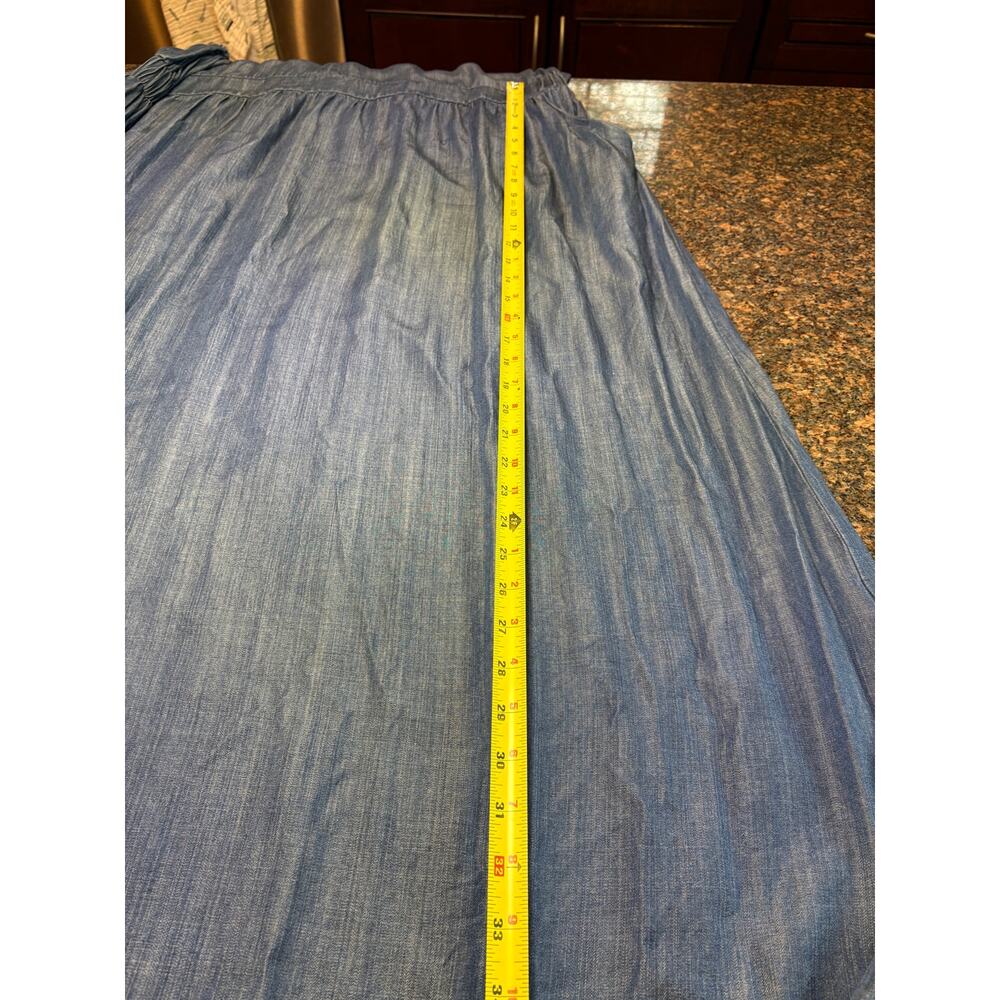 Standards & Practices Plus Size V-Neck A-Line Tencel Denim Maxi Dress Size 2X - Picture 12 of 16